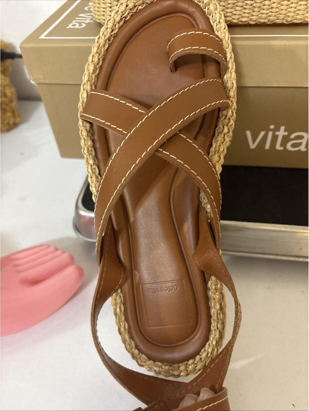*Dolce Vita Roxie Sandal Brown Leather Ankle Strap Size 7 Sold Out Revolve WBox - Picture 12 of 16